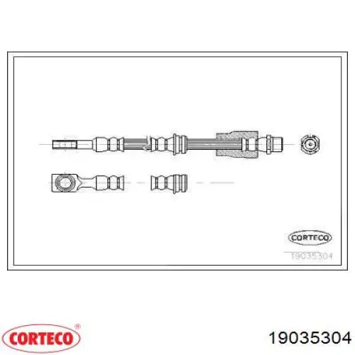 Шланг тормозной передний 19035304 Corteco