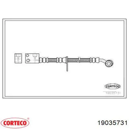 Шланг тормозной передний правый 19035731 Corteco