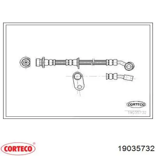 Шланг тормозной передний левый 19035732 Corteco
