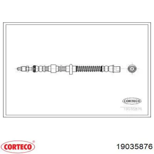 Шланг тормозной задний правый 19035876 Corteco