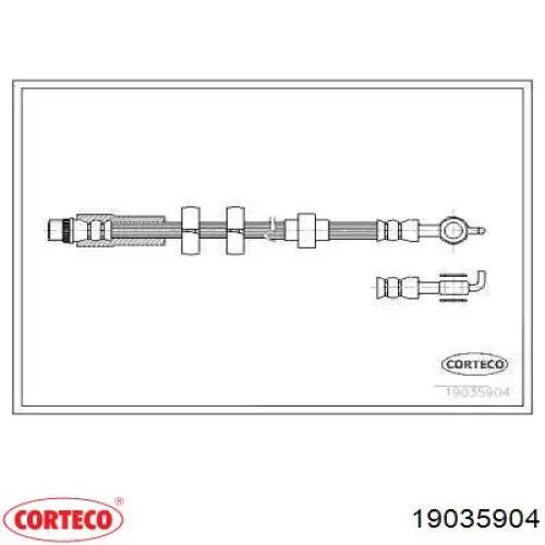 Шланг тормозной передний 19035904 Corteco