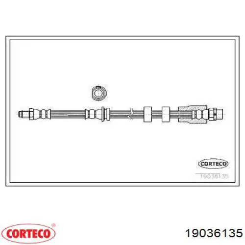 Шланг тормозной передний 19036135 Corteco