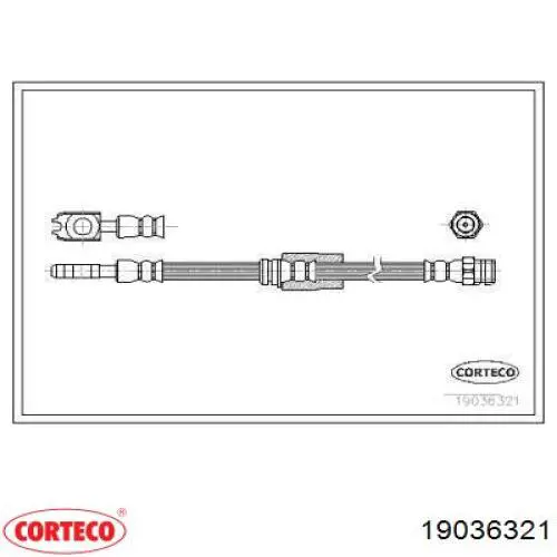 Шланг тормозной передний 19036321 Corteco