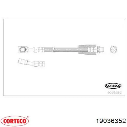 Шланг тормозной передний 19036352 Corteco