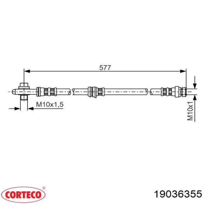 Шланг тормозной передний 19036355 Corteco
