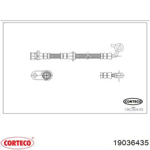 Шланг тормозной передний левый 19036435 Corteco