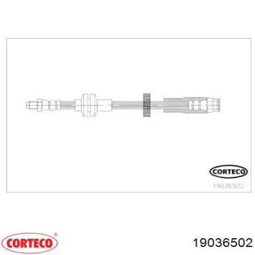 Шланг тормозной передний 19036502 Corteco