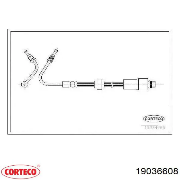 Шланг тормозной передний Corteco 19036608