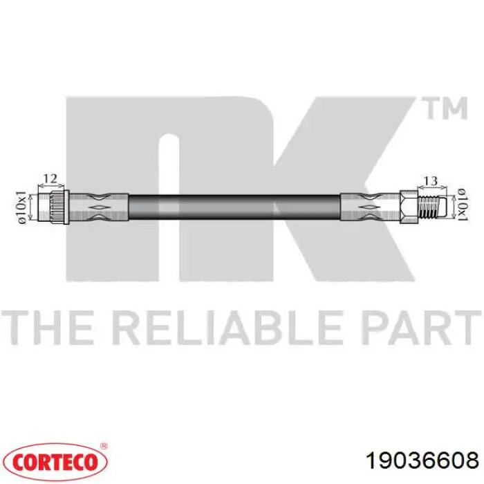 Шланг тормозной передний Corteco 19036608 цена, от 7.04 USD