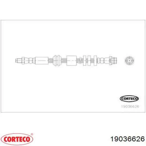 Шланг тормозной передний 19036626 Corteco