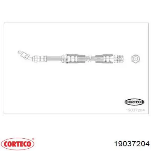 Шланг тормозной передний левый 19037204 Corteco