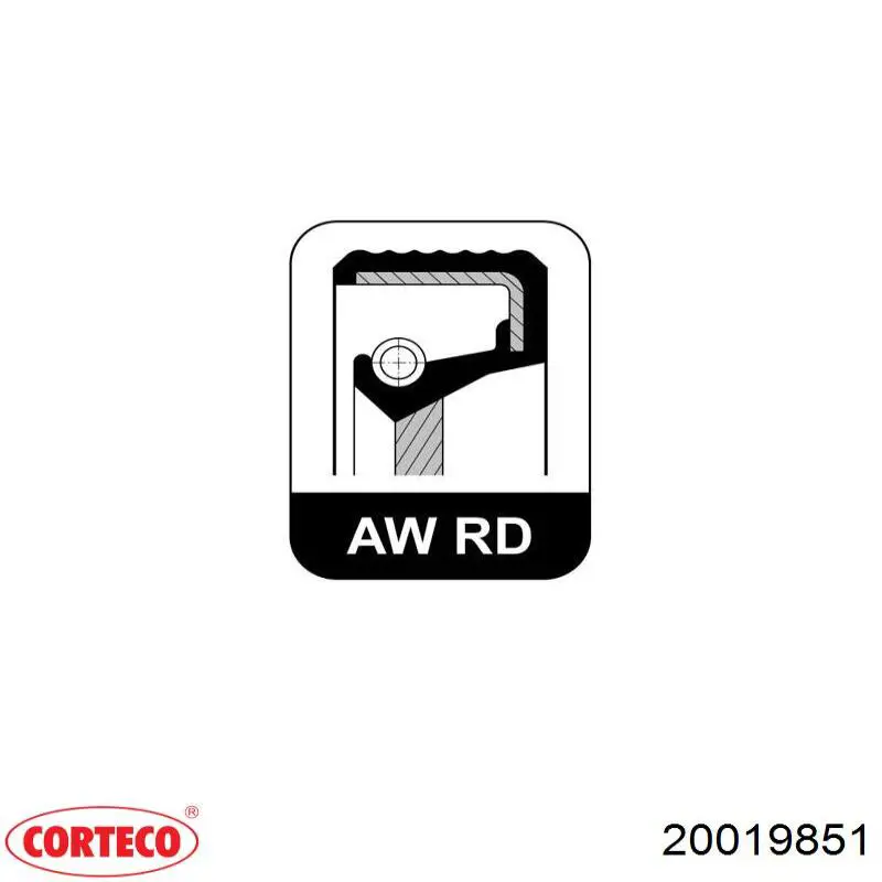 Vedação dianteira de cambota de motor 20019851 Corteco