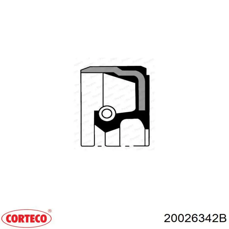 20026342B Corteco сальник коленвала двигателя задний