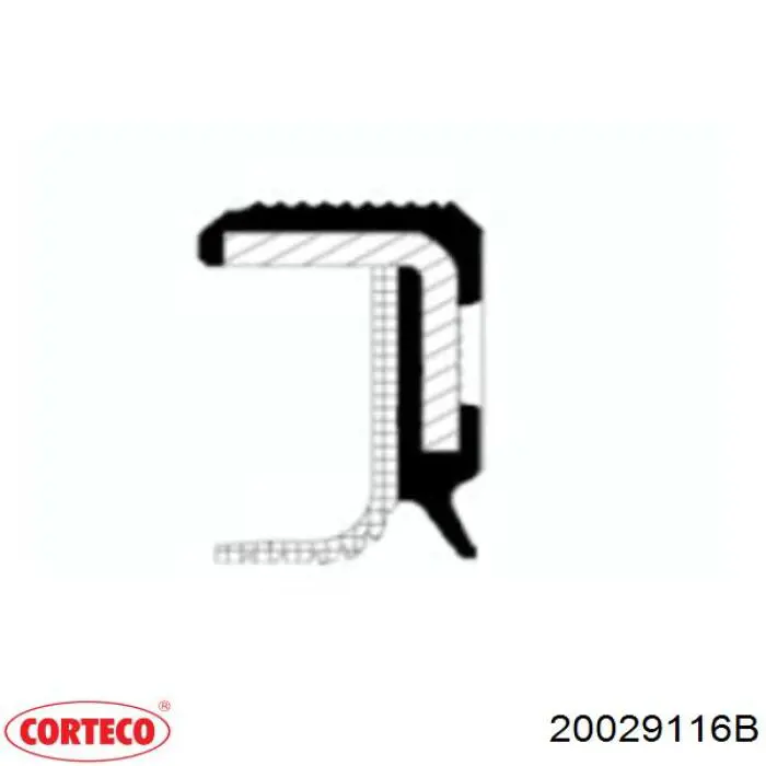 Anillo retén, cigüeñal frontal 20029116B Corteco