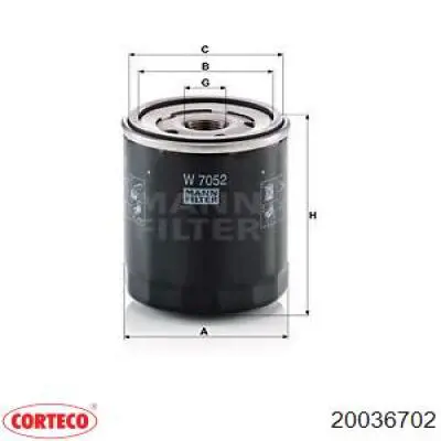 20036702 Corteco Сальник двигателя, распредвала