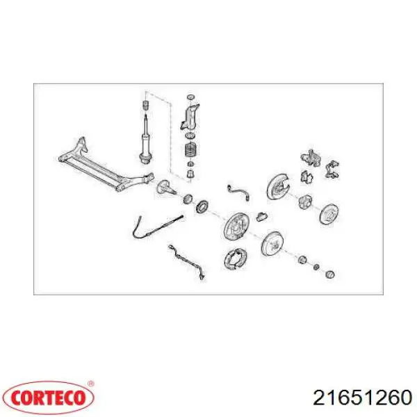Ремкомплект маятникового рычага 21651260 Corteco