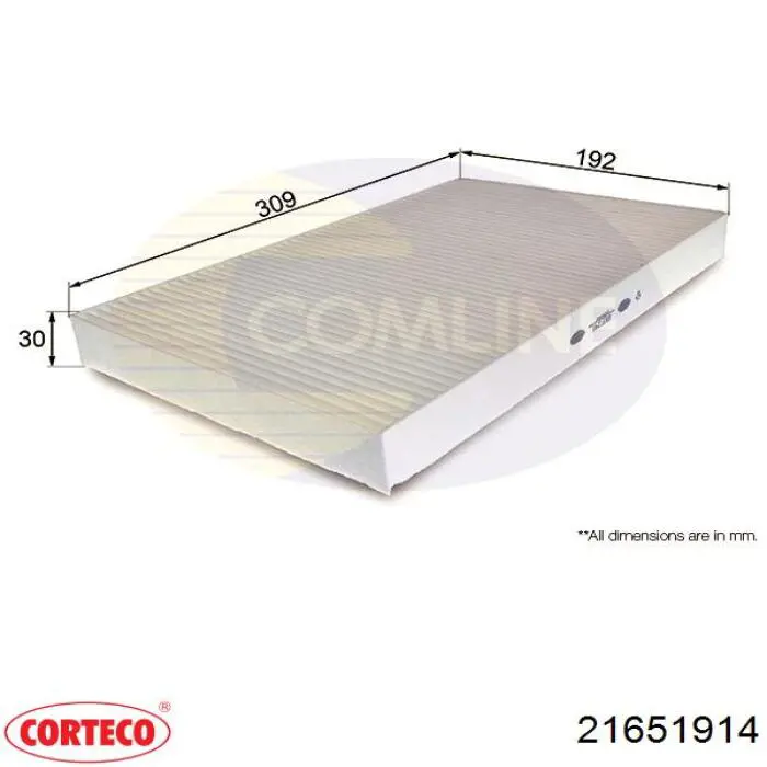 Фильтр воздушный отопителя Corteco 21651914 цена, от 6.35 USD