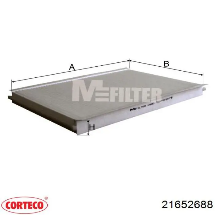 21652688 Corteco Внутрисалонный фильтр