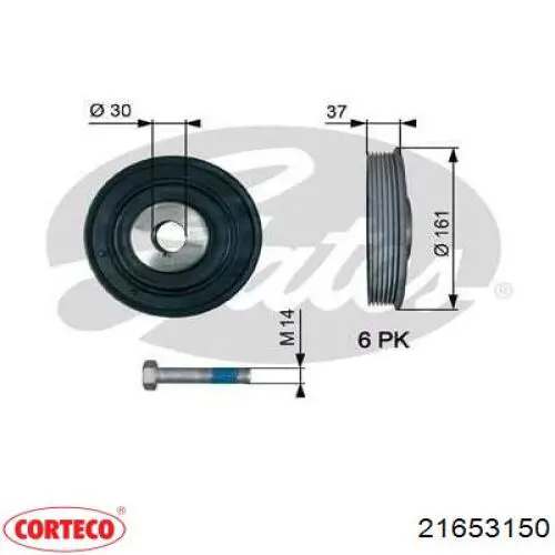 Шкив коленвала 21653150 Corteco