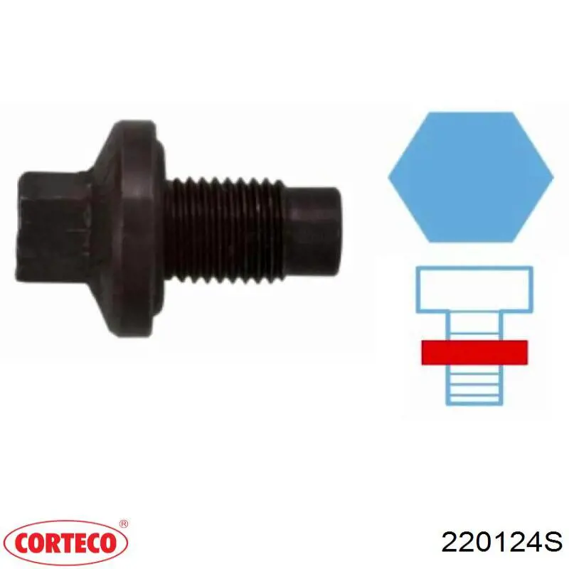 Купить 220124S Corteco Пробка поддона двигателя