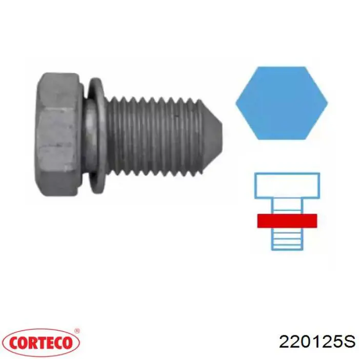 Пробка поддона двигателя 220125S Corteco