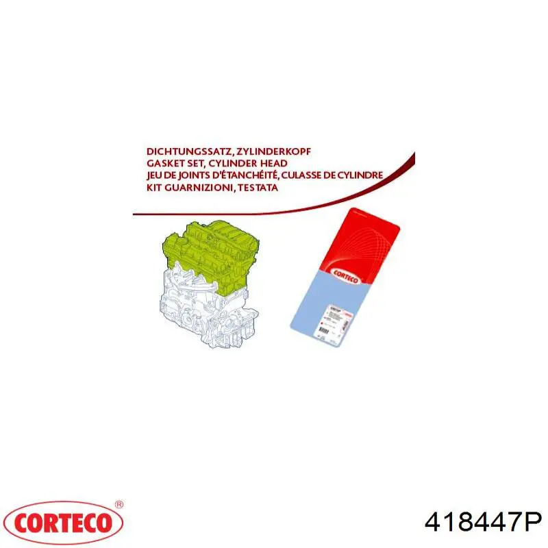 Верхний комплект прокладок двигателя Corteco 418447P цена, от 34.70 USD