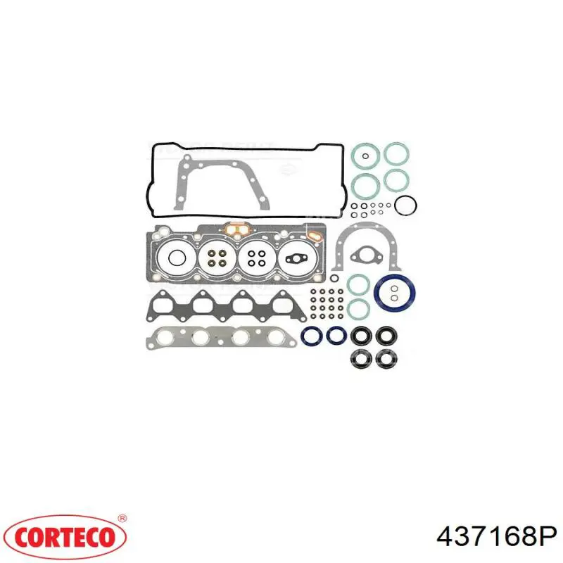 437168P Corteco комплект прокладок двигателя полный
