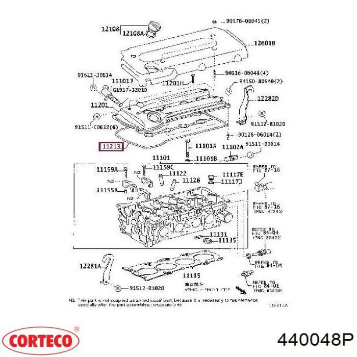 Прокладка клапанной крышки 440048P Corteco