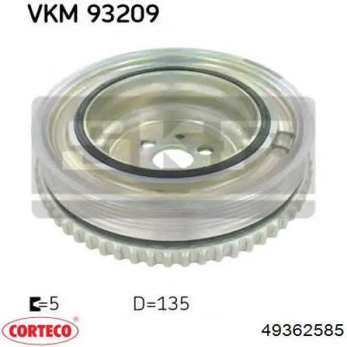 49362585 Corteco Шкив коленчатого вала