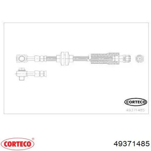 Шланг тормозной передний правый 49371485 Corteco