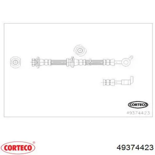 Шланг тормозной задний левый 49374423 Corteco