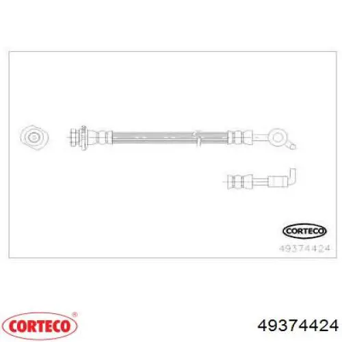 Шланг тормозной задний правый 49374424 Corteco