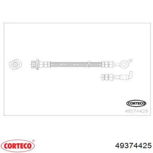 Шланг тормозной задний левый 49374425 Corteco