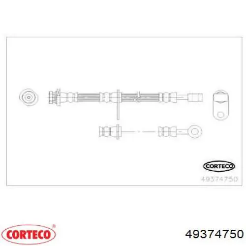 Шланг тормозной передний левый 49374750 Corteco