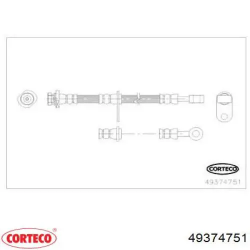 Шланг тормозной передний правый 49374751 Corteco