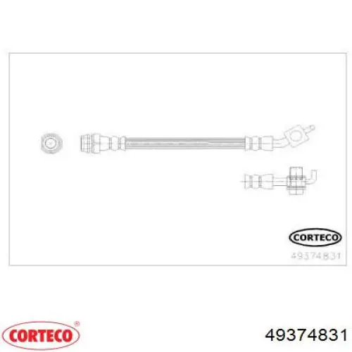 Шланг тормозной задний левый 49374831 Corteco