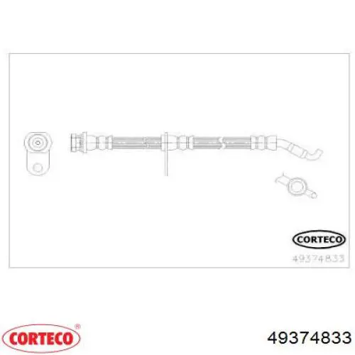 Шланг тормозной передний 49374833 Corteco