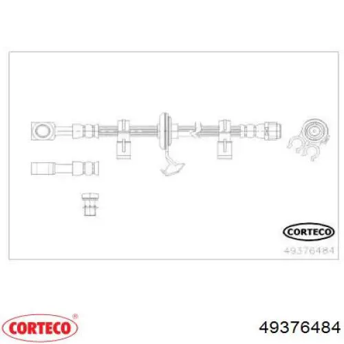 Шланг тормозной передний правый 49376484 Corteco