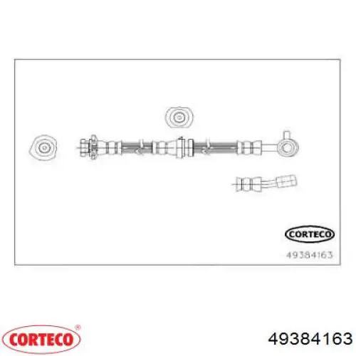 Шланг тормозной передний правый 49384163 Corteco