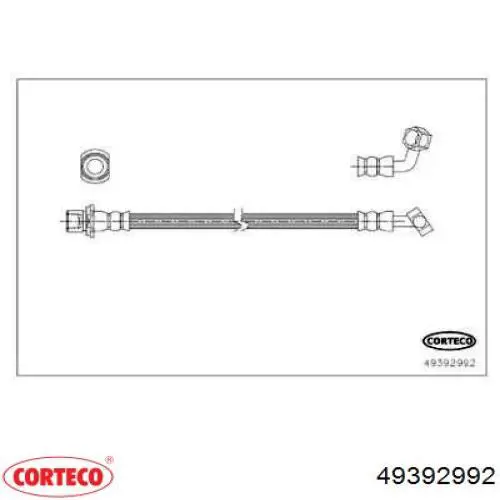 Шланг тормозной задний правый 49392992 Corteco