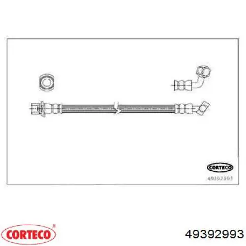 Шланг тормозной задний левый 49392993 Corteco