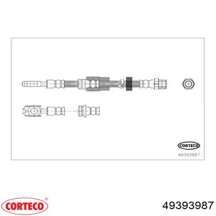 Шланг тормозной передний 49393987 Corteco