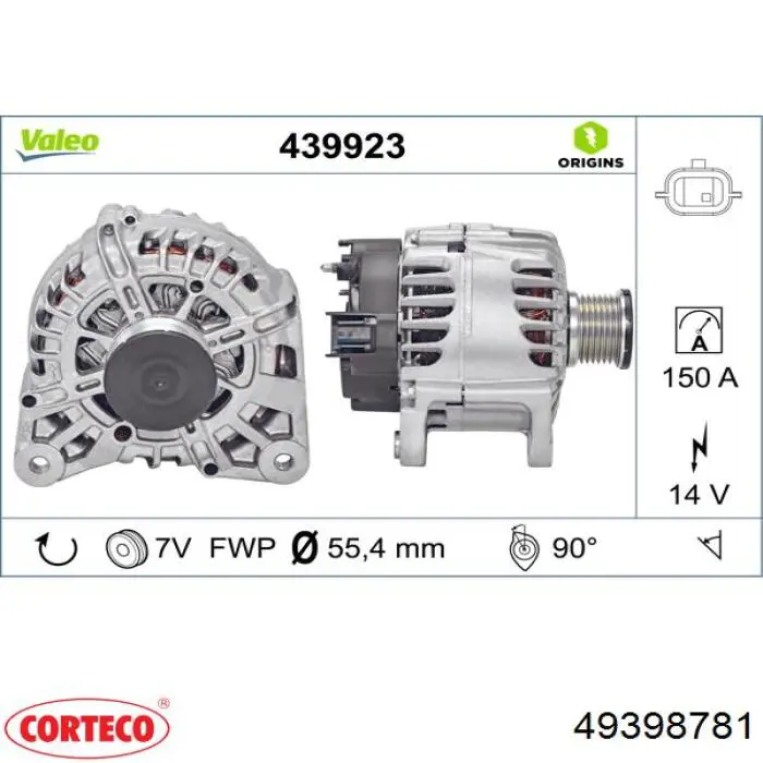 Передний нижний рычаг Corteco 49398781