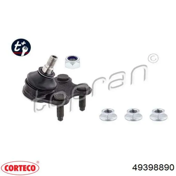Нижняя левая шаровая опора 49398890 Corteco
