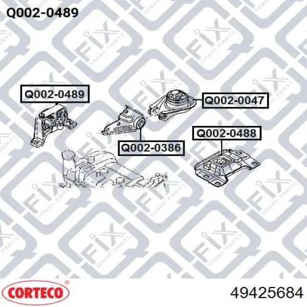 Купить 49425684 Corteco Правая опора двигателя