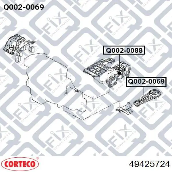 Подушка (опора) двигателя левая нижняя Corteco 49425724 цена, от 43.88 USD