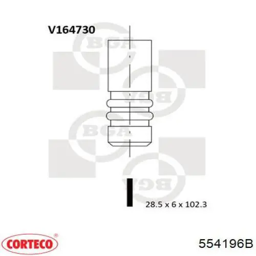 554196B Corteco клапан впускной
