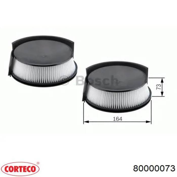 80000073 Corteco Внутрисалонный фильтр