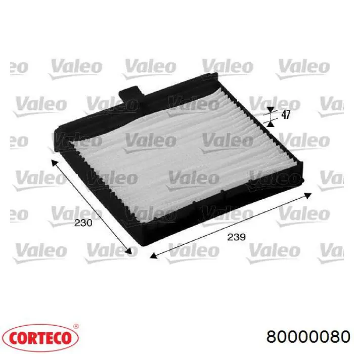 80000080 Corteco Внутрисалонный фильтр