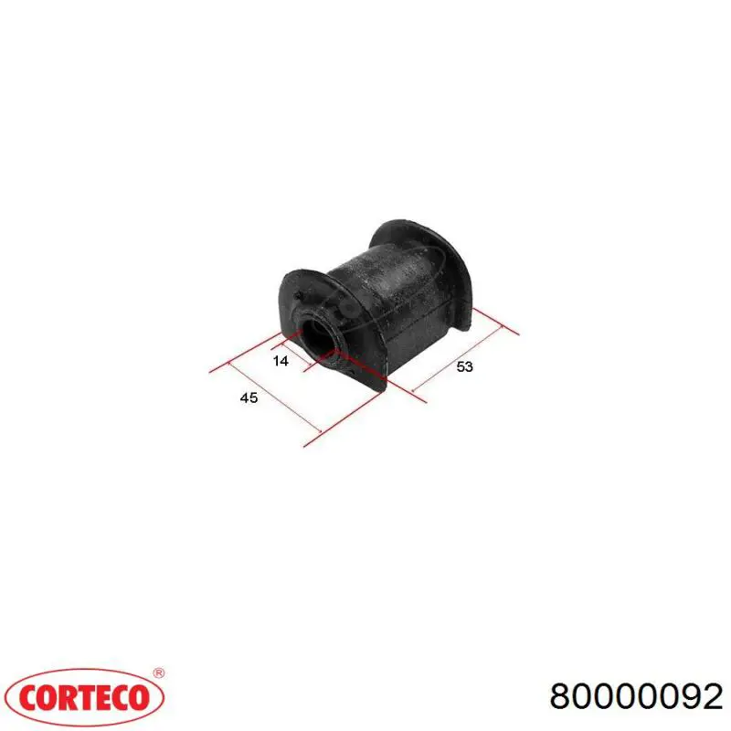 80000092 Corteco втулка стойки переднего стабилизатора